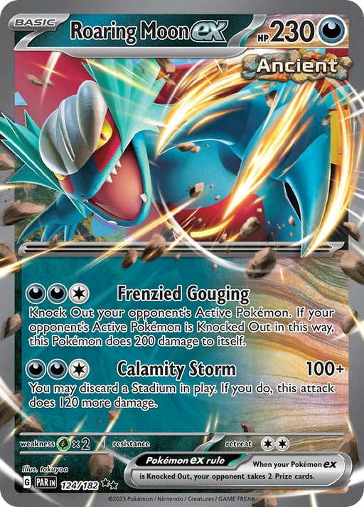 Image for Roaring Moon ex (124/182) (Holofoil) [SV04: Paradox Rift] - Pokemon