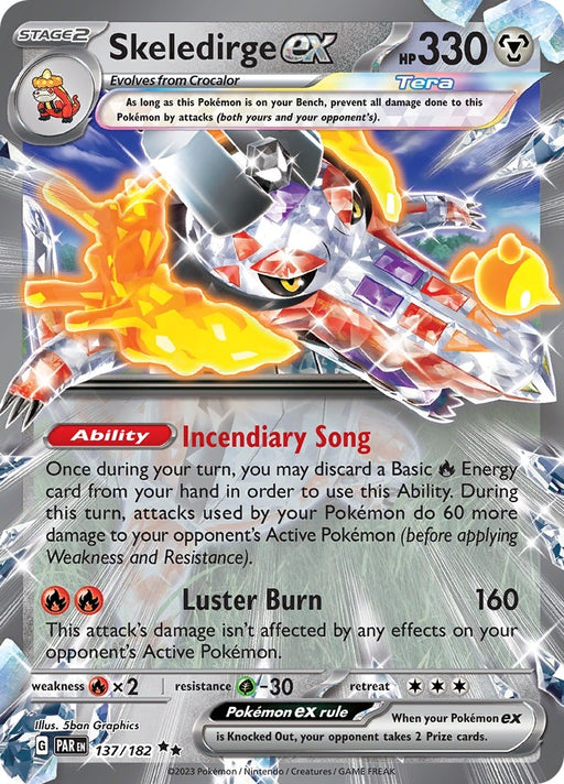 Image for Skeledirge ex (137/182) (Holofoil) [SV04: Paradox Rift] - Pokemon