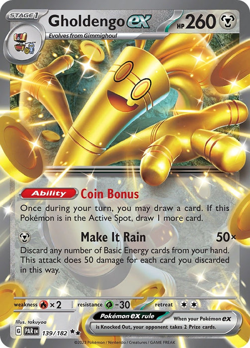Image for Gholdengo ex (139/182) (Holofoil) [SV04: Paradox Rift] - Pokemon