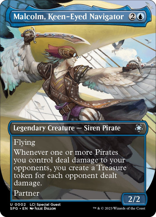 Image for Malcolm, Keen-Eyed Navigator (Borderless) (2) [Special Guests] - Magic: The Gathering
