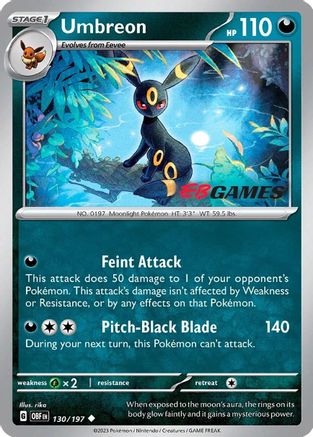 Umbreon - 130/197 (EBGames Exclusive) (130) Reverse Holofoil [Miscellaneous Cards & Products]