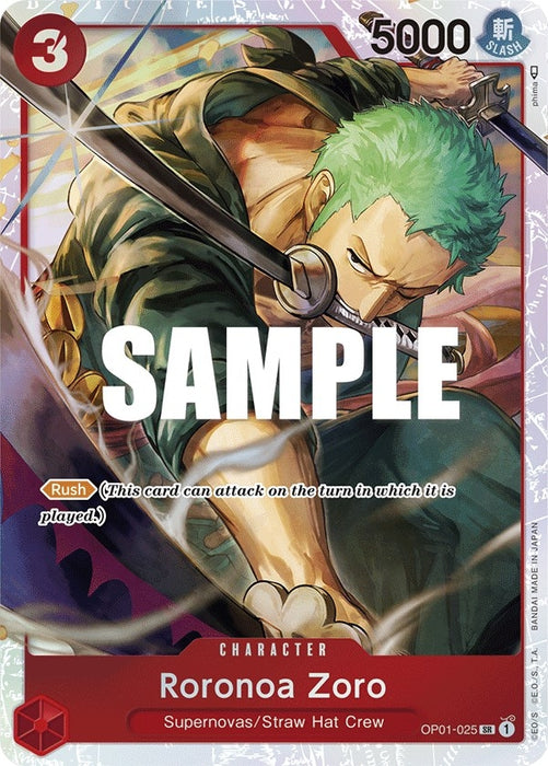 Roronoa Zoro - OP01-025 (Ultra Deck: The Three Captains) (OP01-025) (Foil) [One Piece Promotion Cards]
