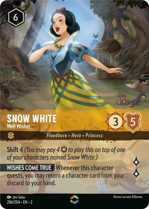 Image for Snow White - Well Wisher (Enchanted) (206/204) (Holofoil) [Rise of the Floodborn] - Disney Lorcana