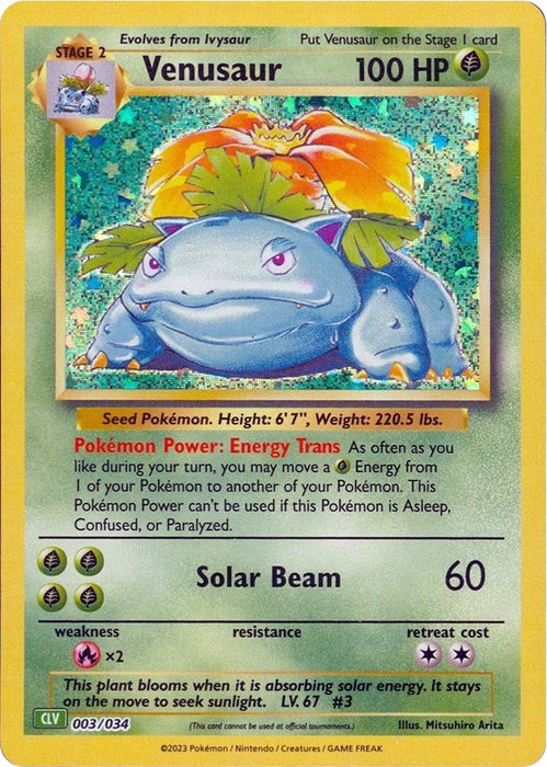 Image for Venusaur (003/034) (Holofoil) [Trading Card Game Classic] - Pokemon