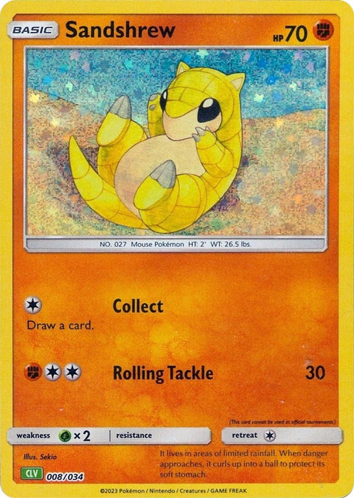 Image for Sandshrew (008/034) (Holofoil) [Trading Card Game Classic] - Pokemon