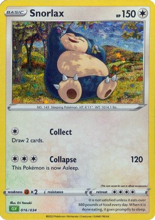 Snorlax (016/034) Holofoil [Trading Card Game Classic]