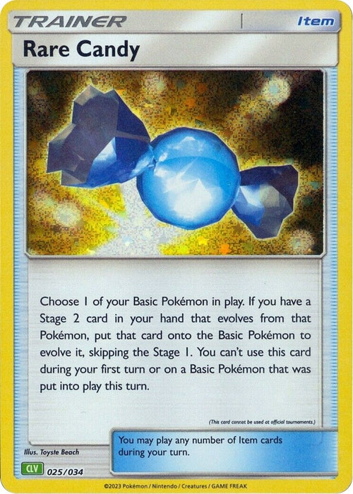Image for Rare Candy (CLV) (025/034) (Holofoil) [Trading Card Game Classic] - Pokemon