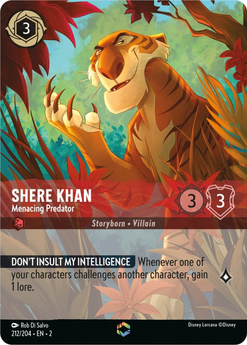 Image for Shere Khan - Menacing Predator (Enchanted) (212/204) (Holofoil) [Rise of the Floodborn] - Disney Lorcana