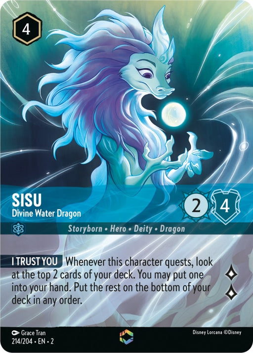 Image for Sisu - Divine Water Dragon (Enchanted) (214/204) (Holofoil) [Rise of the Floodborn] - Disney Lorcana