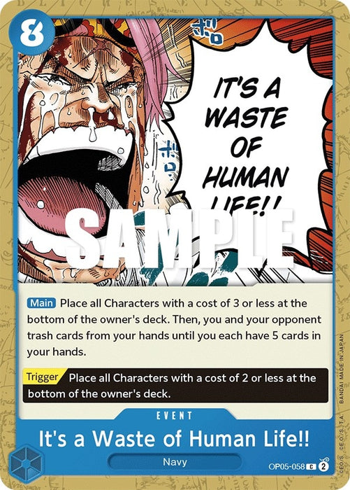 Image for It's a Waste of Human Life!! (OP05-058) [Awakening of the New Era] - One Piece Card Game
