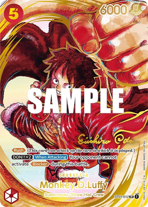 Image for Monkey.D.Luffy (012) (Alternate Art) (Gold-Stamped Signature) (ST01-012) (Foil) [Awakening of the New Era] - One Piece Card Game