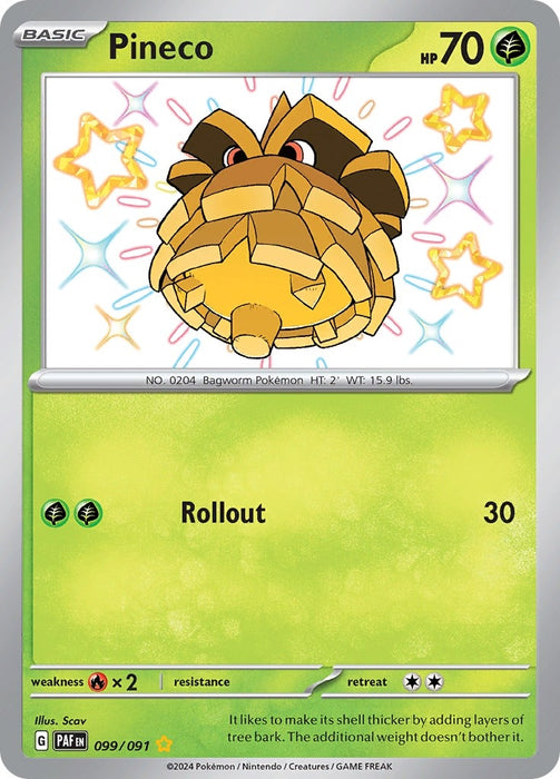 Image for Pineco (099/091) (Holofoil) [SV: Paldean Fates] - Pokemon