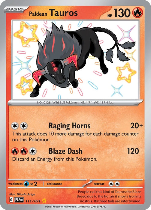Image for Paldean Tauros (111/091) (Holofoil) [SV: Paldean Fates] - Pokemon