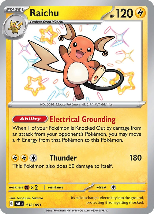 Image for Raichu (132/091) (Holofoil) [SV: Paldean Fates] - Pokemon