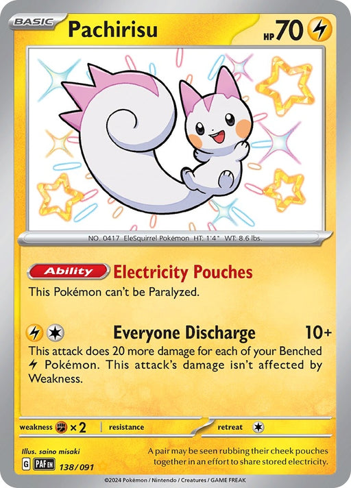 Image for Pachirisu (138/091) (Holofoil) [SV: Paldean Fates] - Pokemon