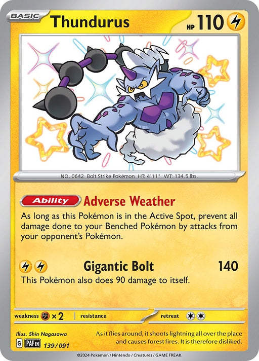 Image for Thundurus (139/091) (Holofoil) [SV: Paldean Fates] - Pokemon