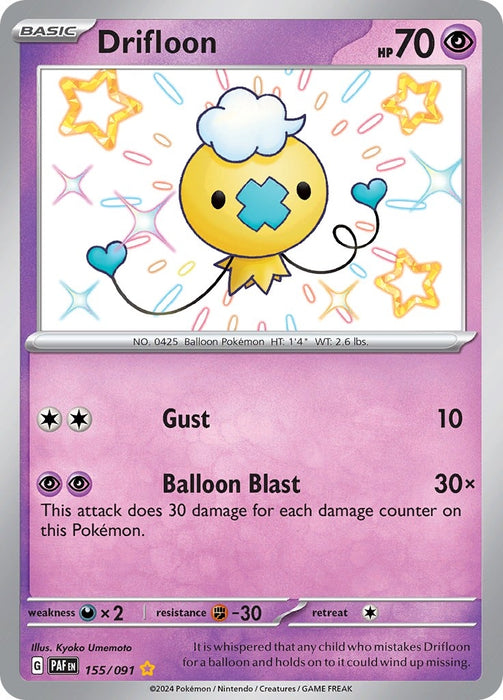 Image for Drifloon (155/091) (Holofoil) [SV: Paldean Fates] - Pokemon