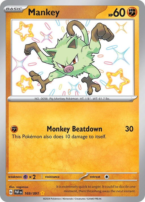 Image for Mankey (169/091) (Holofoil) [SV: Paldean Fates] - Pokemon