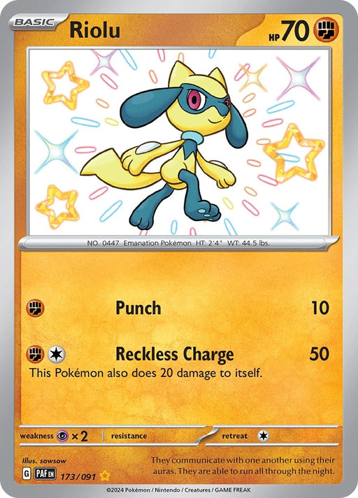 Image for Riolu (173/091) (Holofoil) [SV: Paldean Fates] - Pokemon