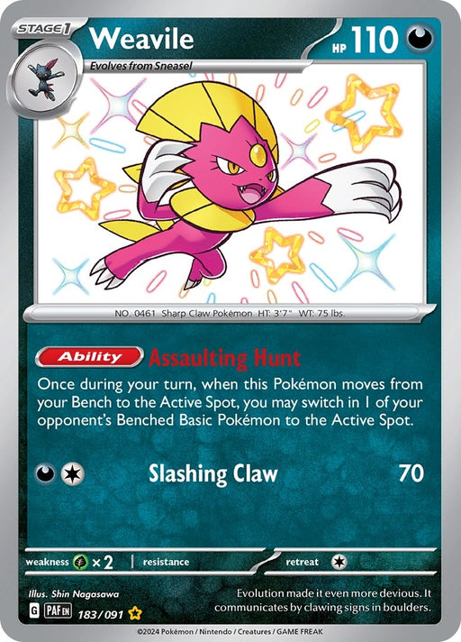 Image for Weavile (183/091) (Holofoil) [SV: Paldean Fates] - Pokemon