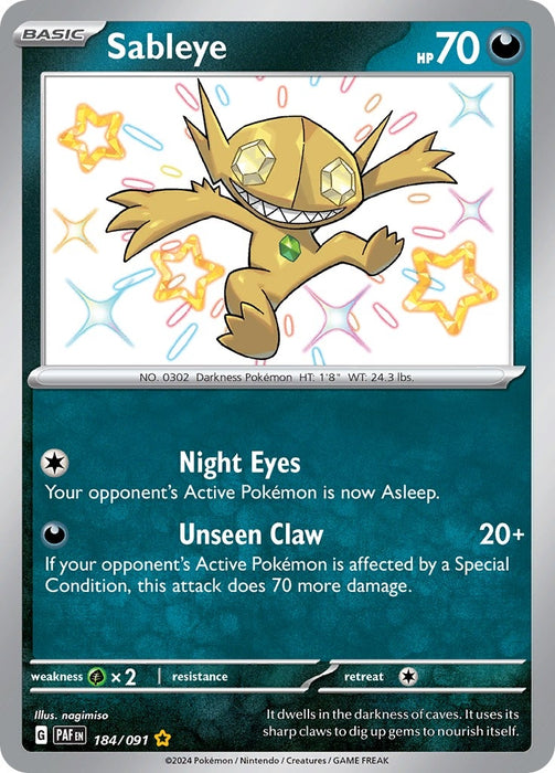 Image for Sableye (184/091) (Holofoil) [SV: Paldean Fates] - Pokemon