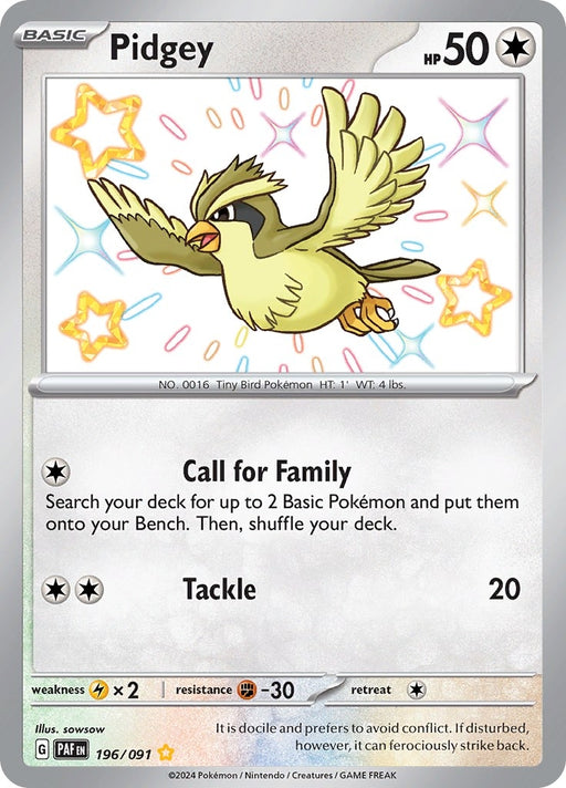 Image for Pidgey (196/091) (Holofoil) [SV: Paldean Fates] - Pokemon
