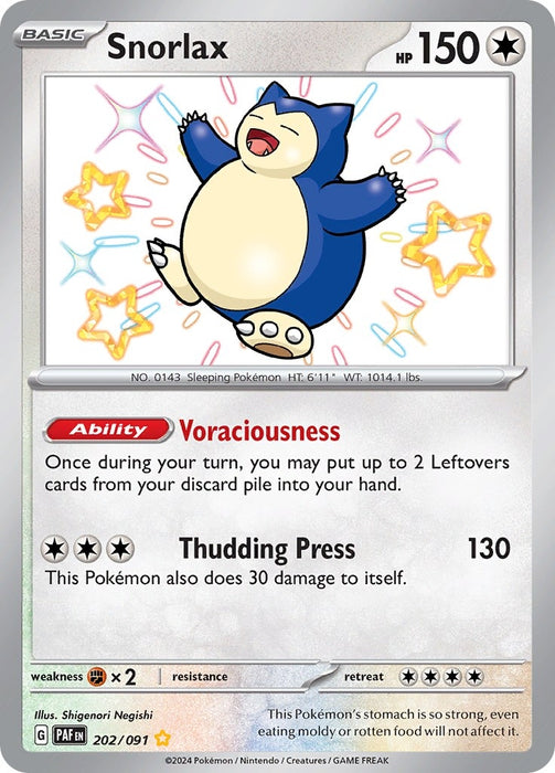 Image for Snorlax (202/091) (Holofoil) [SV: Paldean Fates] - Pokemon