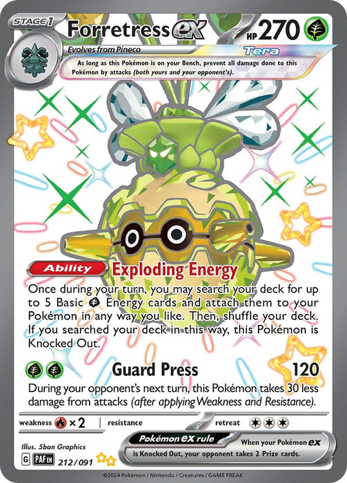 Image for Forretress ex (212/091) (Holofoil) [SV: Paldean Fates] - Pokemon