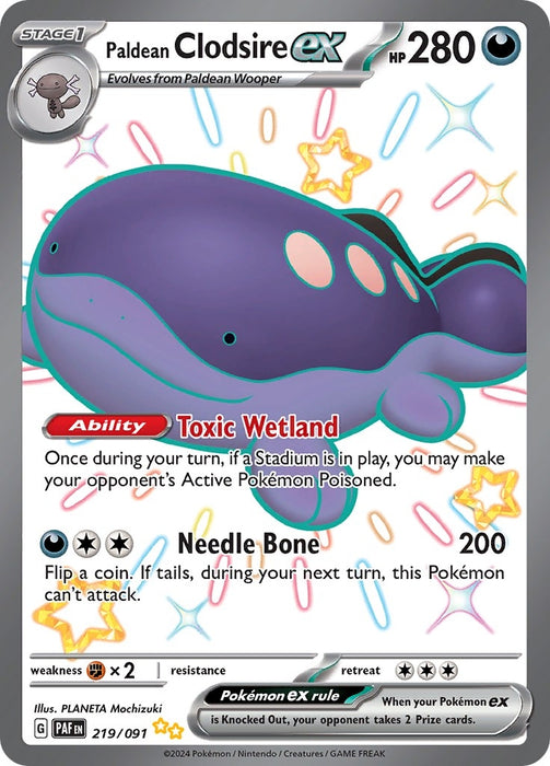 Image for Paldean Clodsire ex (219/091) (Holofoil) [SV: Paldean Fates] - Pokemon