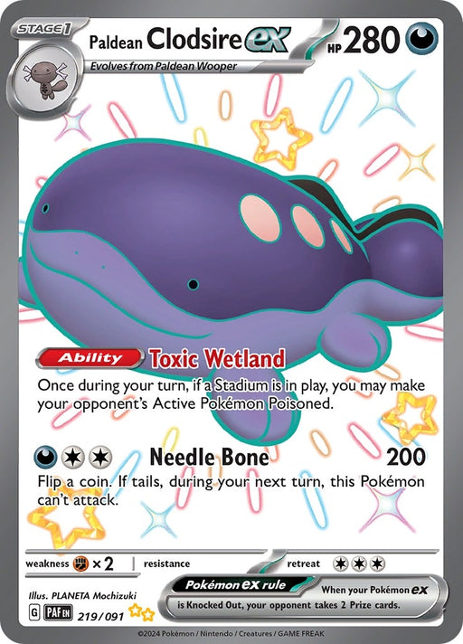 Image for Paldean Clodsire ex (219/091) (Holofoil) [SV: Paldean Fates] - Pokemon