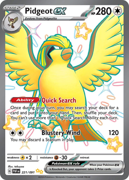 Image for Pidgeot ex (221/091) (Holofoil) [SV: Paldean Fates] - Pokemon