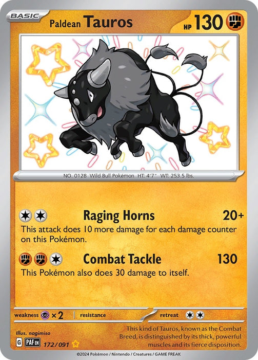 Image for Paldean Tauros (172/091) (Holofoil) [SV: Paldean Fates] - Pokemon