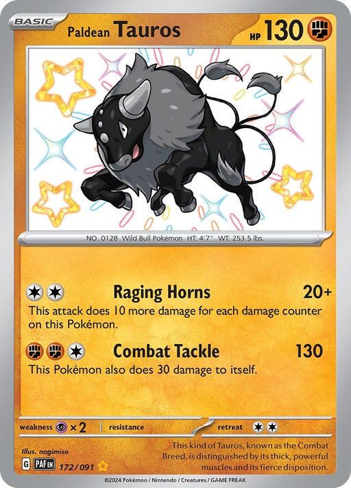 Image for Paldean Tauros (172/091) (Holofoil) [SV: Paldean Fates] - Pokemon