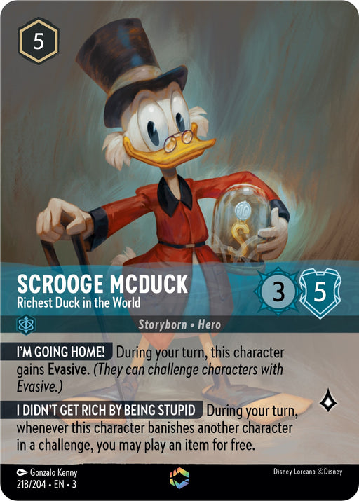 Image for Scrooge McDuck - Richest Duck in the World (Enchanted) (218/204) (Holofoil) [Into the Inklands] - Disney Lorcana
