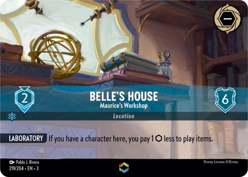 Image for Belle's House - Maurice's Workshop (Enchanted) (219/204) (Holofoil) [Into the Inklands] - Disney Lorcana