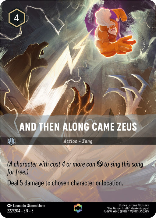 Image for And Then Along Came Zeus (Enchanted) (222/204) (Holofoil) [Into the Inklands] - Disney Lorcana