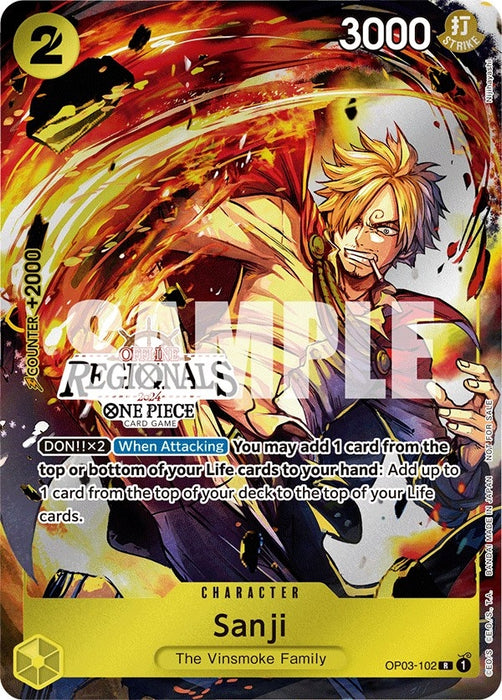 Sanji (Offline Regional 2024) [Participant] (OP03-102) (Foil) [One Piece Promotion Cards]