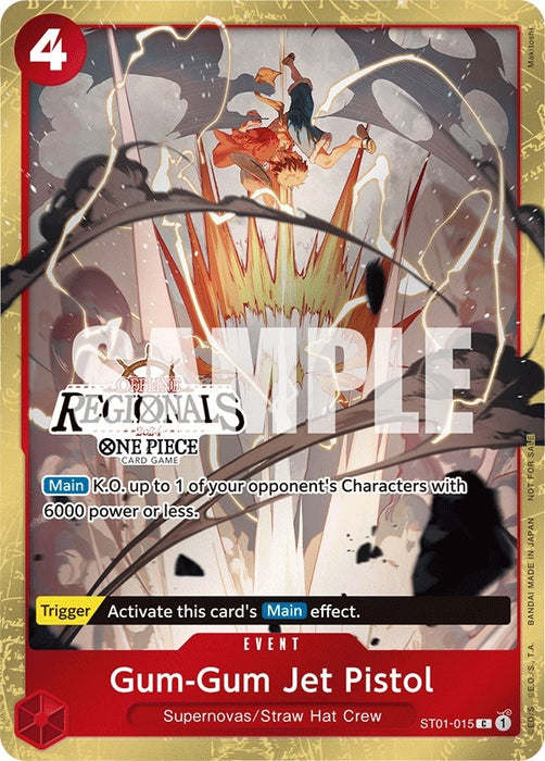 Gum-Gum Jet Pistol (Offline Regional 2024) [Participant] (ST01-015) (Foil) [One Piece Promotion Cards]