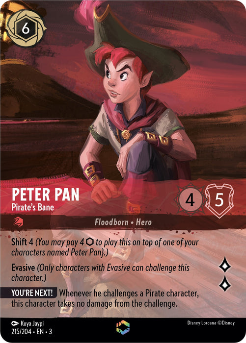 Image for Peter Pan - Pirate's Bane (Enchanted) (215/204) (Holofoil) [Into the Inklands] - Disney Lorcana