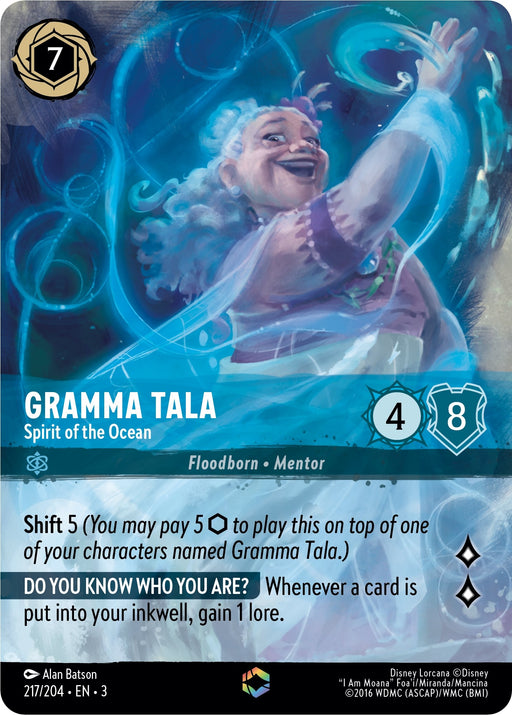 Image for Gramma Tala - Spirit of the Ocean (Enchanted) (217/204) (Holofoil) [Into the Inklands] - Disney Lorcana