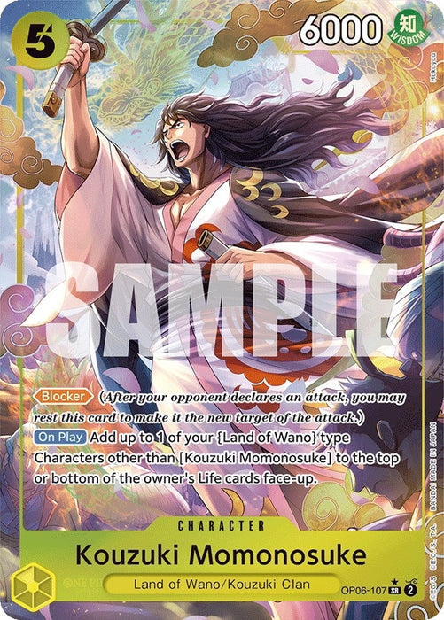 Image for Kouzuki Momonosuke (Alternate Art) (OP06-107) (Foil) [Wings of the Captain] - One Piece Card Game