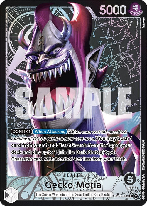 Image for Gecko Moria (080) (Alternate Art) (OP06-080) (Foil) [Wings of the Captain] - One Piece Card Game