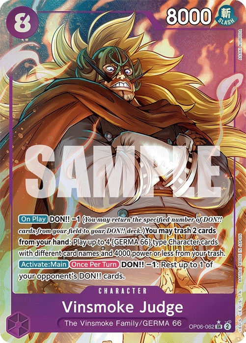 Image for Vinsmoke Judge (Alternate Art) (OP06-062) (Foil) [Wings of the Captain] - One Piece Card Game
