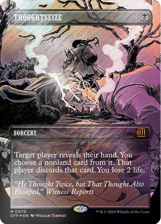 Image for Thoughtseize (Textured Foil) (70) (Foil) [Outlaws of Thunder Junction: Breaking News] - Magic: The Gathering