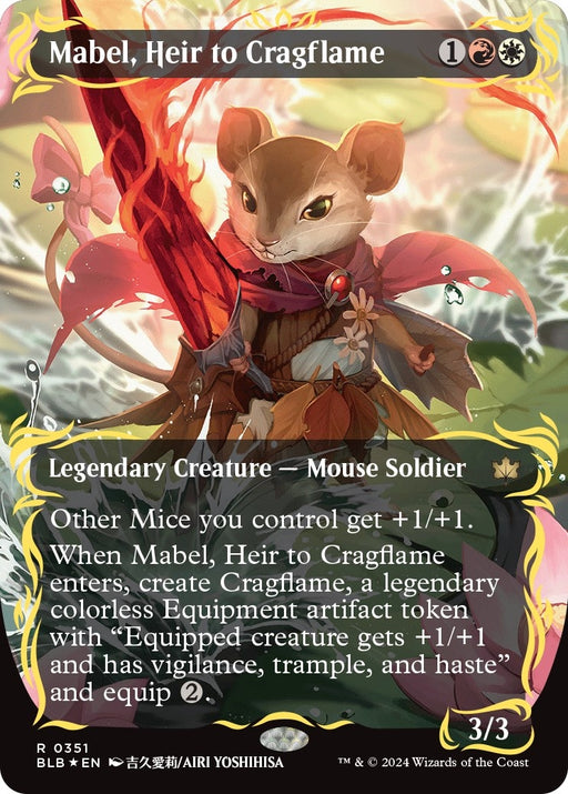 Image for Mabel, Heir to Cragflame (Borderless) (Raised Foil) (351) (Foil) [Bloomburrow] - Magic: The Gathering
