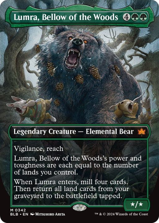 Image for Lumra, Bellow of the Woods (Borderless) (0342) (342) (Foil) [Bloomburrow] - Magic: The Gathering