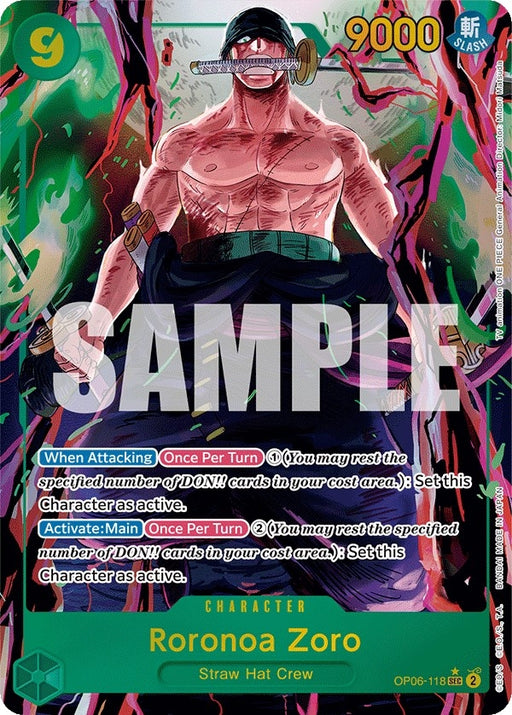 Image for Roronoa Zoro (Alternate Art) (OP06-118) (Foil) [Wings of the Captain] - One Piece Card Game