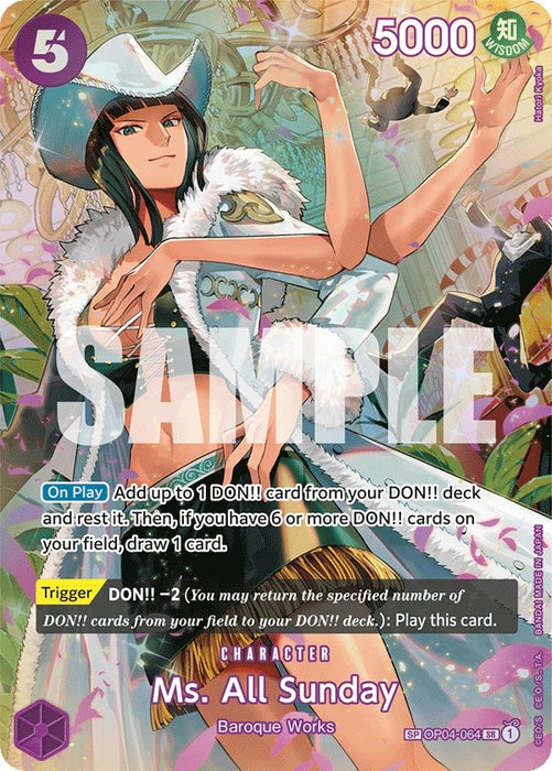 Image for Ms. All Sunday (SP) (OP04-064) (Foil) [Wings of the Captain] - One Piece Card Game