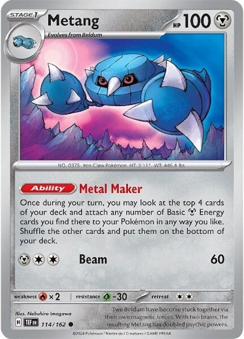 Image for Metang (114/162) (Reverse Holofoil) [SV05: Temporal Forces] (TEF) - Pokemon