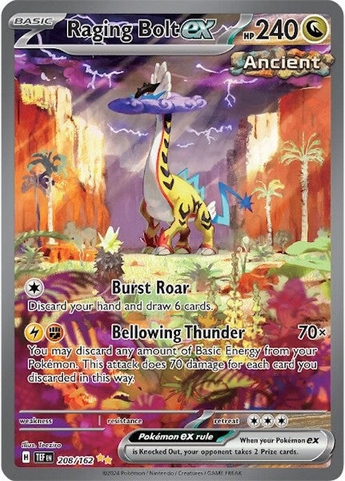 Image for Raging Bolt ex (208/162) (Holofoil) [SV05: Temporal Forces] - Pokemon